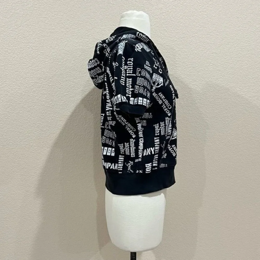 Feathers Royal Motor Company Short Sleeve Full Zip Hoodie Medium - Picture 10 of 16